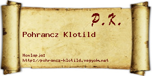 Pohrancz Klotild névjegykártya